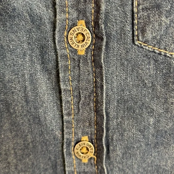Calvin Klein Denim Button Down Shirt Size 12M EUC - Picture 7 of 11